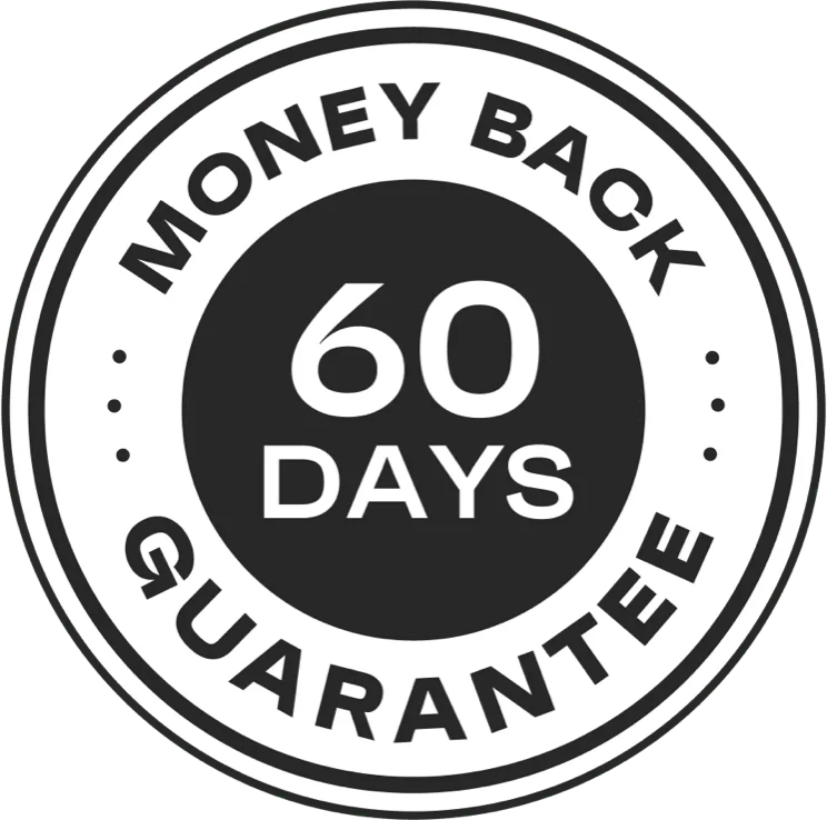 60-day money-back guarantee seal