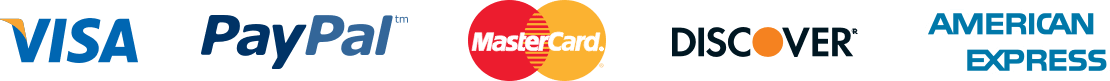 Visa, PayPal, Mastercard, Discover and American Express accepted